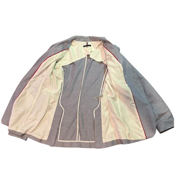 Tommy Hilfiger Two-Button Oxford Chambray Blazer blue preppy chic size 6 - Picture 11 of 16